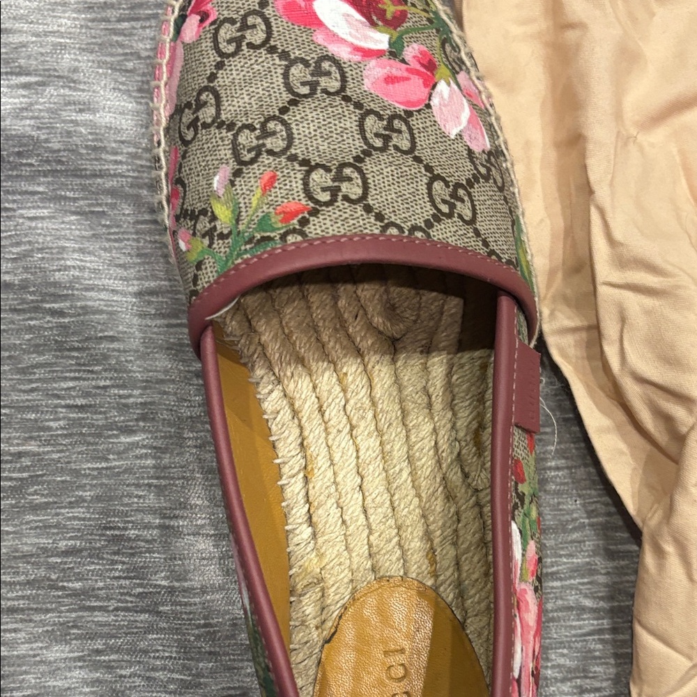 Gucci Floral Espadrilles - Pink and Tan worn a couple of times
